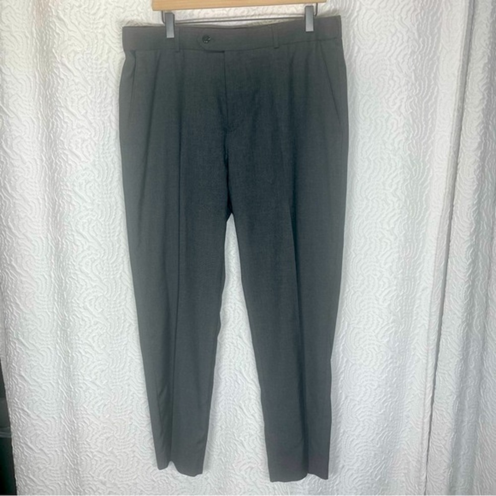 Stafford Men's 36x29 Gray Sharkskin Tailored DressPants Business Casual Slim Fit